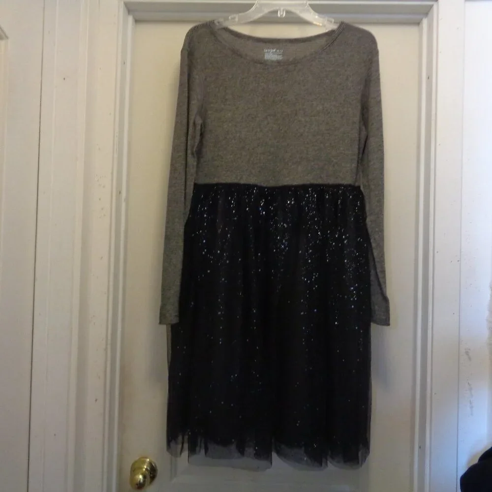 TULLE SPARKLE FULL SKIRTED STRIPES AND NETTING DRESS BY CAT & JACK GIRLS XX LG